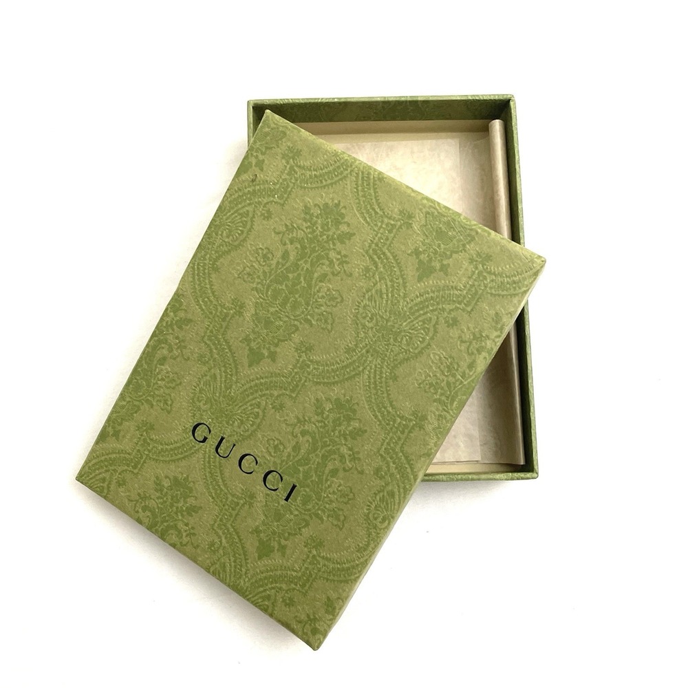 Gucci Gift Box Green Brocade Designer Luxury 6.5 x 4.5 x 1 - Picture 9 of 12